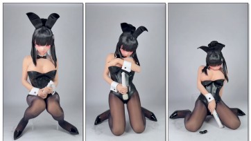 【zentai】（ 油亮黑丝邪魅兔女郎自嗨 ）