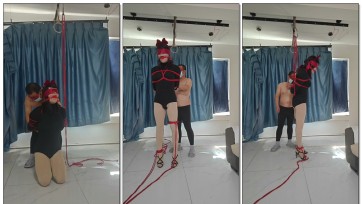 【喜欢捆绑的灵儿】圣灵儿捆绑悬吊鞭打下集