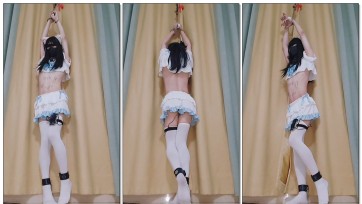 【一只松鼠】房间里站立踮脚手铐自缚郊狼电击