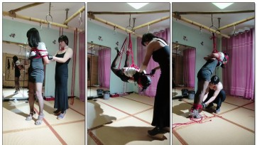 【喜欢捆绑的灵儿】鞭打吊起来的小伪娘