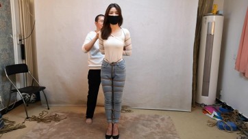 【随心原创】私房模特艾琳 第一次体验捆绑 完美的身材