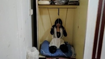 【浅浅】犬奴鼻夹，舌夹锁，口枷柜子放置，只能耻辱的抬着头，对M是不是太严厉了