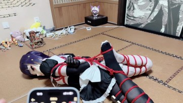 【缚心室】黑白双丝小kigger的极限驷马紧缚，郊狼开到200，在AV棒折磨下只能在痛苦中无助挣扎