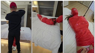 【小黑原创】胶带木乃伊， 强制震动高潮，她看不到...，可以仔细听对话