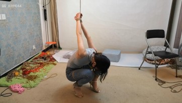 【随心原创】杨蕊 五花大绑 手指绑 反手吊 站不起来只能一直难受的蹲着