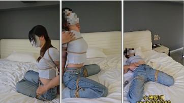 【小黑原创】女主播体验超紧直臂折腿缚，绑好她就后悔了，挣扎不了一点，只能任人摆布，强吻，棒棒强高！