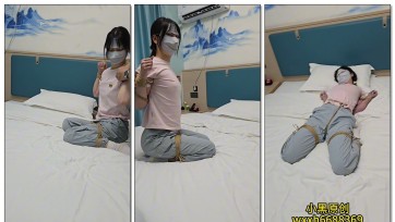【小黑原创】女主播体验日记，超紧蟹缚，挣扎的很激烈，很好看，棒棒强高，时间长了手臂勒的发紫，真空无内