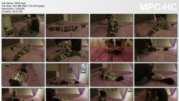 【随心】小M 柔柔妹子 黑丝高跟豹纹 2 捆绑+手铐驷马 马具口塞 床上戏弄 挣扎不脱