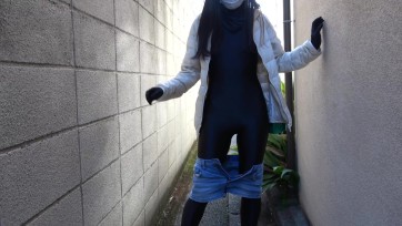 【zentai】【18禁凄くHな動画】私服の下にゼンタイを着て散歩したよ（完全ver）