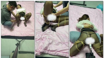 【束人映像】透明职业装OL美女 龟甲缚 手动+电动 固定长时间内多次强高 + P机强力输出